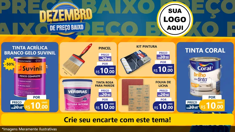 Modelo de TV para TV Horizontal com o tema Dezembro de Preço Baixo para Tintas e Ferramentas