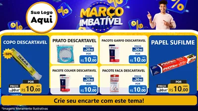Modelo de TV para TV Horizontal com o tema Março Imbatível para Embalagens