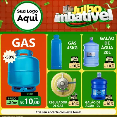 Modelo de Rede Social para Feed Facebook com o tema Julho Imbatível para Água e gás