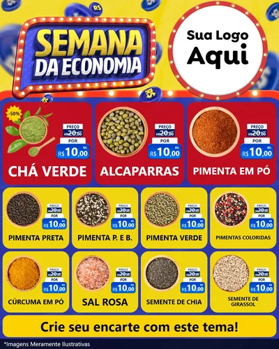 Modelo de Rede Social para Feed Instagram com o tema Semana da Economia para Produtos Naturais