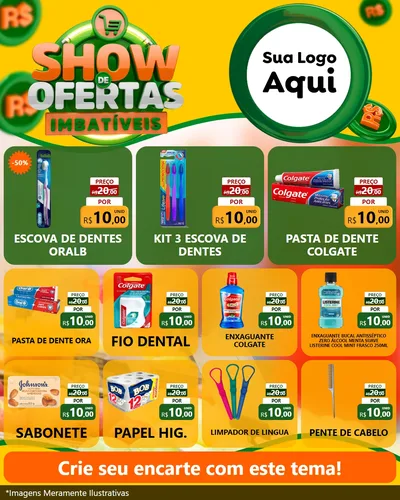Modelo de Rede Social para Feed Instagram com o tema Show de Ofertas Imbatíveis para Higiene Pessoal