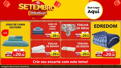 Modelo de TV para TV Horizontal com o tema Setembro Imbatível para Cama, Mesa e Banho