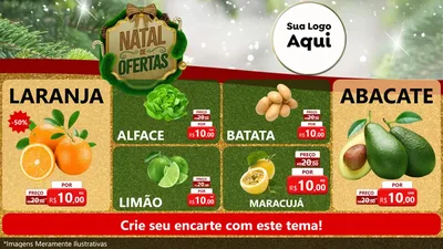 Modelo de TV para TV Horizontal com o tema Ofertas de Natal para Hortifrúti