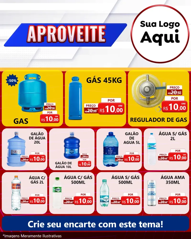 Modelo de Rede Social para Feed Instagram com o tema Aproveite para Água e gás