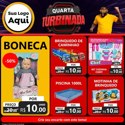 Modelo de Rede Social para Feed Facebook com o tema Quarta Turbinada para Brinquedos