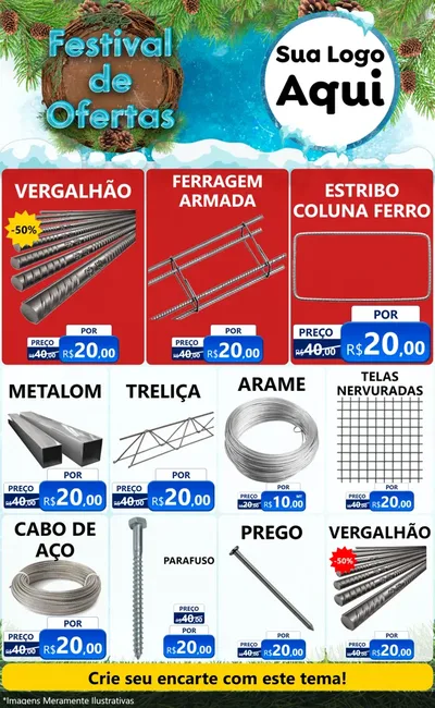 Modelo de Encarte para Encarte Grande com o tema Festival de Ofertas - Inverno para Ferragens