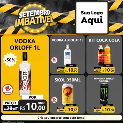 Modelo de Rede Social para Feed Facebook com o tema Setembro Imbatível para Distribuidora de bebidas