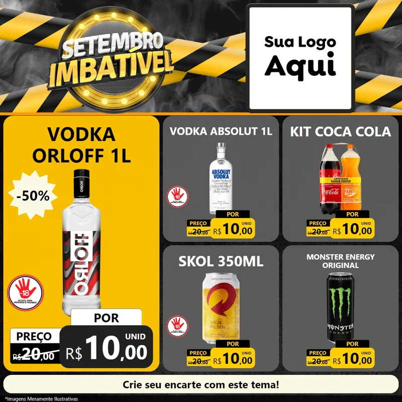 Modelo de Rede Social para Feed Facebook com o tema Setembro Imbatível para Distribuidora de bebidas