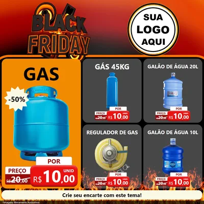 Modelo de Rede Social para Feed Facebook com o tema Black Friday para Água e gás