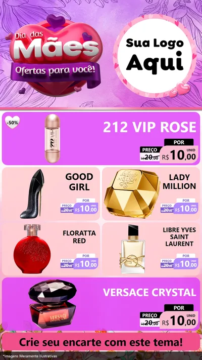 Modelo de TV para TV Vertical com o tema Dia das Mães Ofertas para Você! para Perfumes