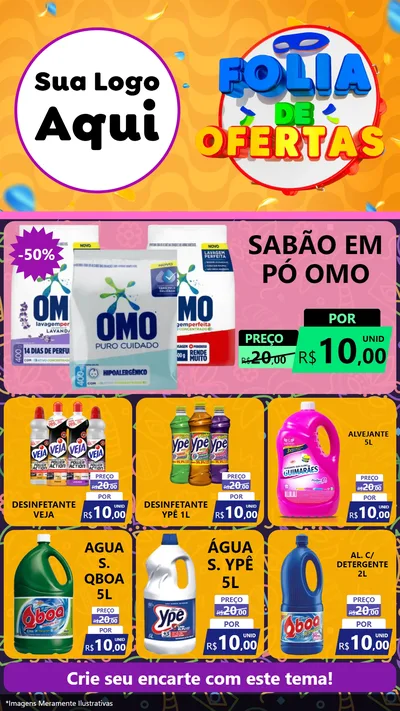 Modelo de Rede Social para Stories com o tema Folia de Ofertas para Produtos de Limpeza