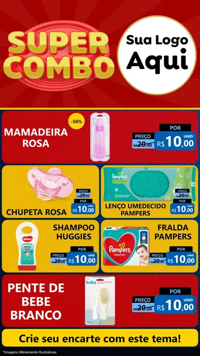 Modelo de TV para TV Vertical com o tema Super Combo para Bebês
