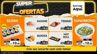 Modelo de TV para TV Horizontal com o tema Super Ofertas para Comida japonesa