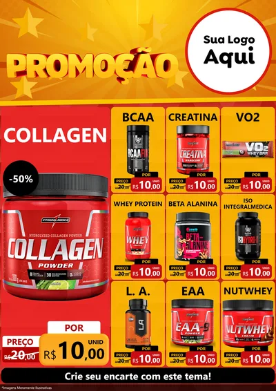 Modelo de Encarte para Encarte A4 Vertical com o tema Promoção para Suplementos alimentares