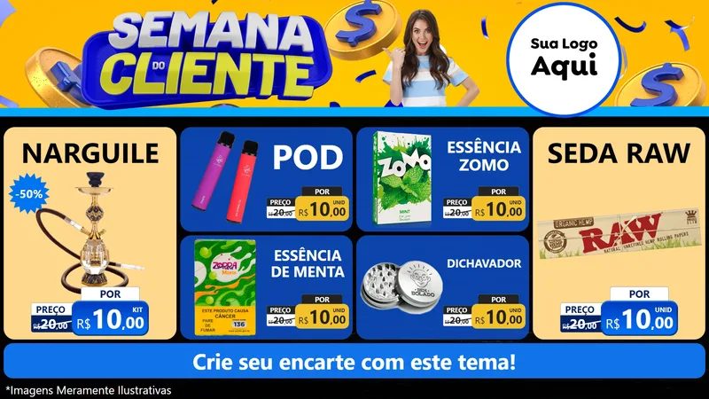 Modelo de TV para TV Horizontal com o tema Semana do Cliente para Tabacaria