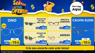 Modelo de TV para TV Horizontal com o tema Sextou de Ofertas para Óticas