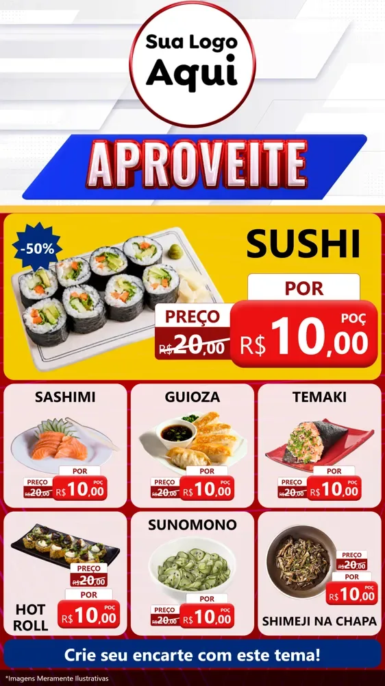 Modelo de Rede Social para Stories com o tema Aproveite para Comida japonesa