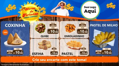 Modelo de TV para TV Horizontal com o tema Ofertas do Feriadão para Salgadaria