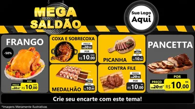 Modelo de TV para TV Horizontal com o tema Mega Saldão para Assados
