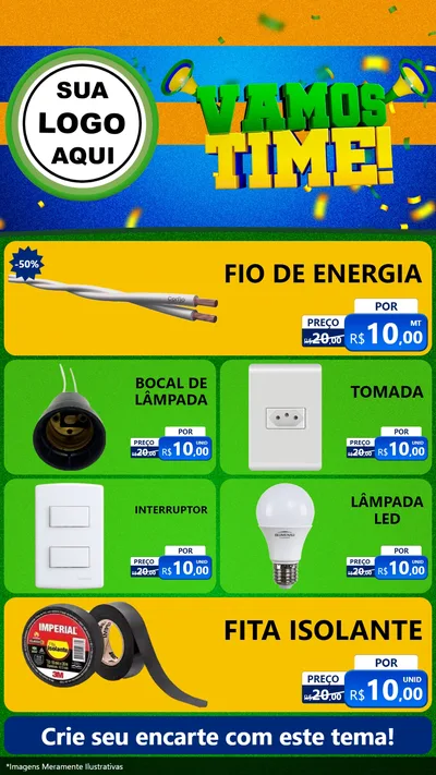 Modelo de TV para TV Vertical com o tema Vamos Time! para Materiais Elétricos
