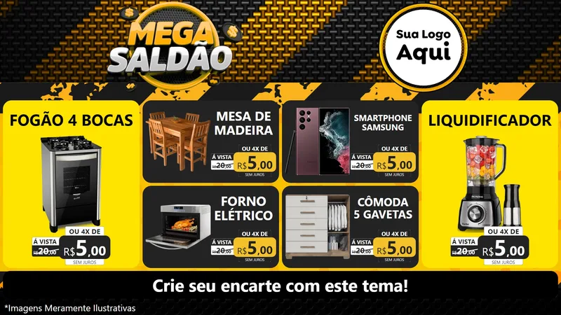 Modelo de TV para TV Horizontal com o tema Mega Saldão para Móveis e Eletro