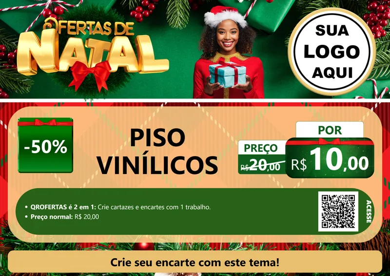 Modelo de Cartaz para Cartaz A4 Horizontal com o tema Ofertas de Natal para Material para Construção