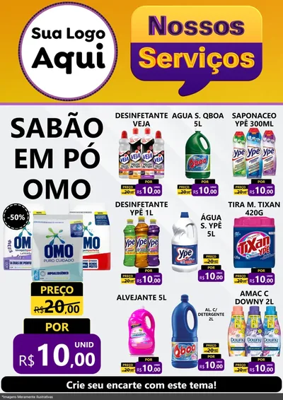 Modelo de Encarte para Encarte A4 Vertical com o tema Nossos Serviços para Produtos de Limpeza