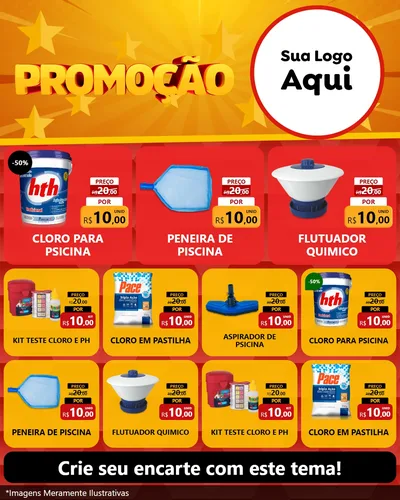 Modelo de Rede Social para Feed Instagram com o tema Promoção para Produtos para Piscina