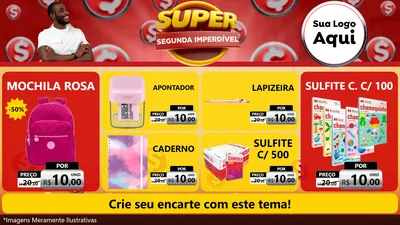 Modelo de TV para TV Horizontal com o tema Super Segunda Imperdível para Papelaria