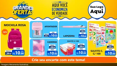 Modelo de TV para TV Horizontal com o tema Grandes Ofertas para Papelaria