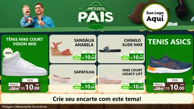 Modelo de TV para TV Horizontal com o tema Mês dos Pais para Calçados