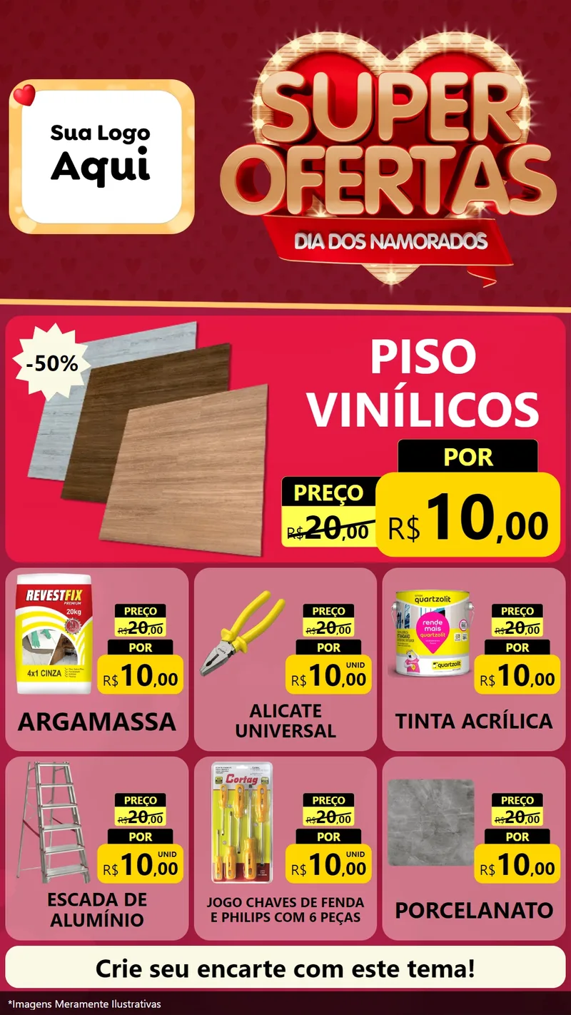 Modelo de Rede Social para Stories com o tema Dia dos Namorados para Material para Construção