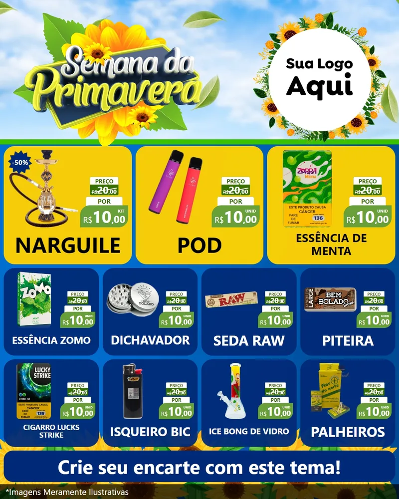 Modelo de Rede Social para Feed Instagram com o tema Semana da Primavera para Tabacaria