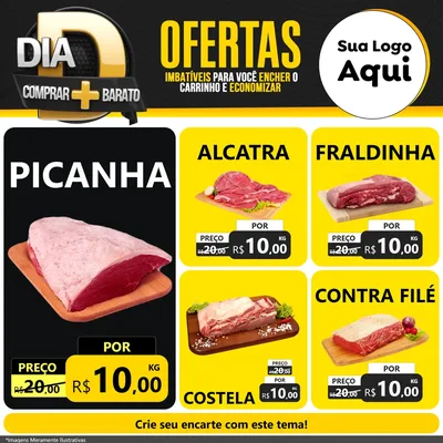 Modelo de Rede Social para Feed Facebook com o tema Dia D Mais Economia para Açougue