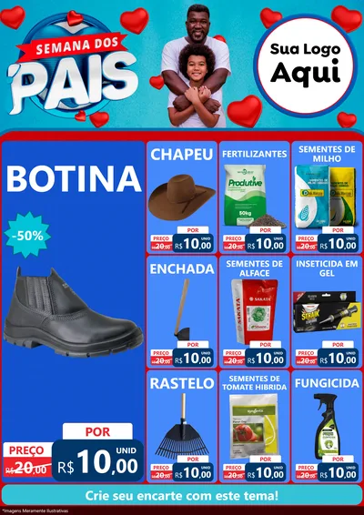Modelo de Encarte para Encarte A4 Vertical com o tema Semana Dos Pais para Agropecuária