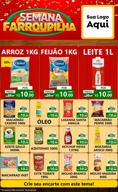 Modelo de Encarte para Encarte Grande com o tema Semana Farroupilha para Supermercado