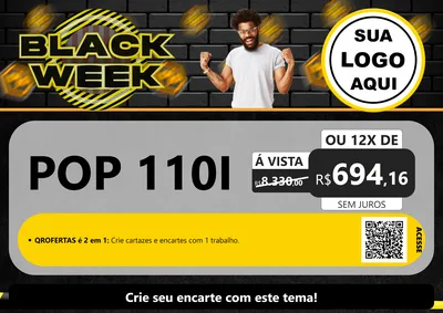 Modelo de Cartaz para Cartaz A4 Horizontal com o tema Black Week para Concessionaria de Motos