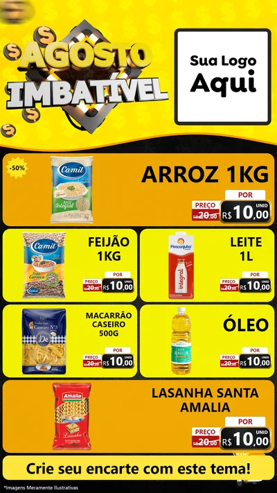 Modelo de TV para TV Vertical com o tema Agosto Imbatível para Supermercado