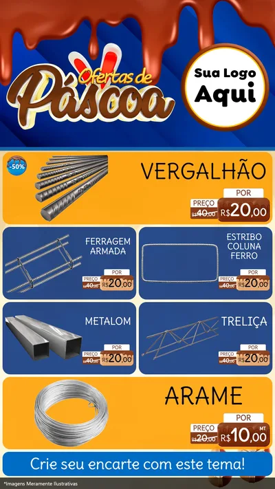Modelo de TV para TV Vertical com o tema Ofertas de Páscoa para Ferragens