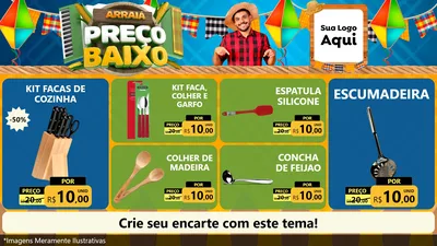 Modelo de TV para TV Horizontal com o tema Arraiá de Preço Baixo - Junina para Utilidades Domésticas