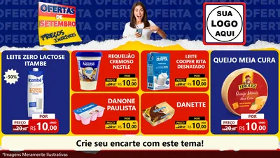 Modelo de TV para TV Horizontal com o tema Ofertas de Setembro - Preços Incríveis para Frios e Laticínios