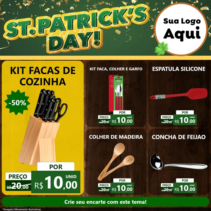 Modelo de Rede Social para Feed Facebook com o tema St Patriks Day para Utilidades Domésticas