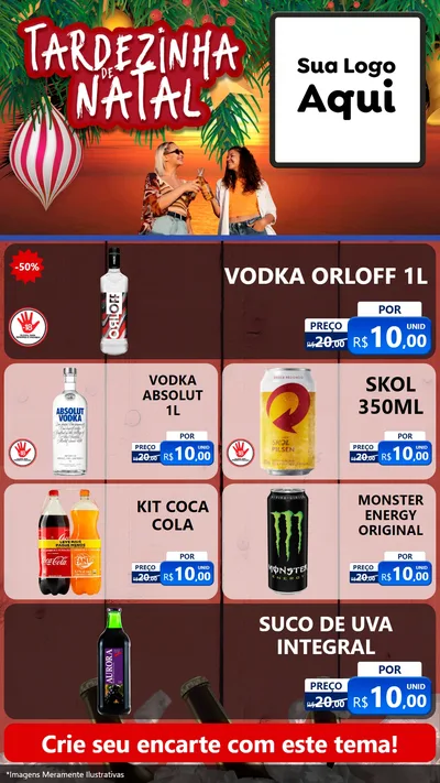 Modelo de TV para TV Vertical com o tema Tardezinha de natal para Distribuidora de bebidas