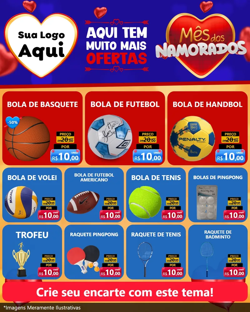 Modelo de Rede Social para Feed Instagram com o tema Mês dos Namorados para Artigos Esportivos