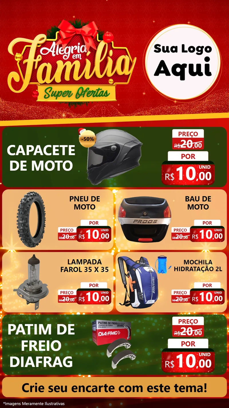 Modelo de TV para TV Vertical com o tema Alegria em Família Super Ofertas - Natal para Moto peças
