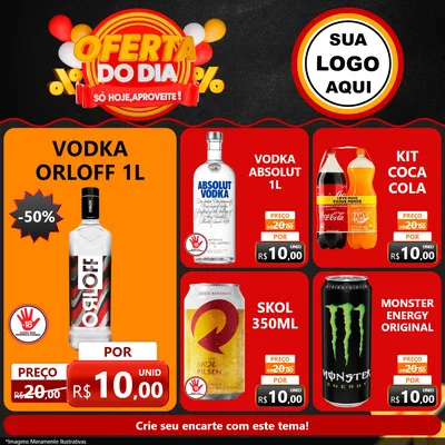 Modelo de Rede Social para Feed Facebook com o tema Oferta do Dia - Só hoje, Aproveite! para Distribuidora de bebidas