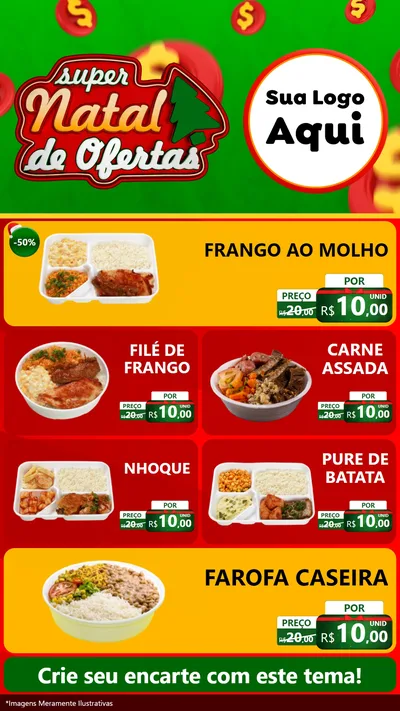 Modelo de TV para TV Vertical com o tema Super Natal de Ofertas para Restaurante