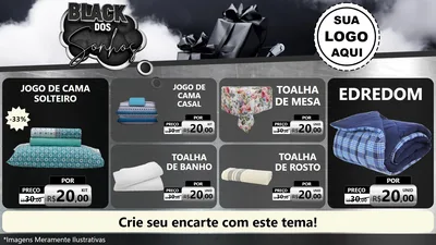 Modelo de TV para TV Horizontal com o tema Black dos Sonhos para Cama, Mesa e Banho