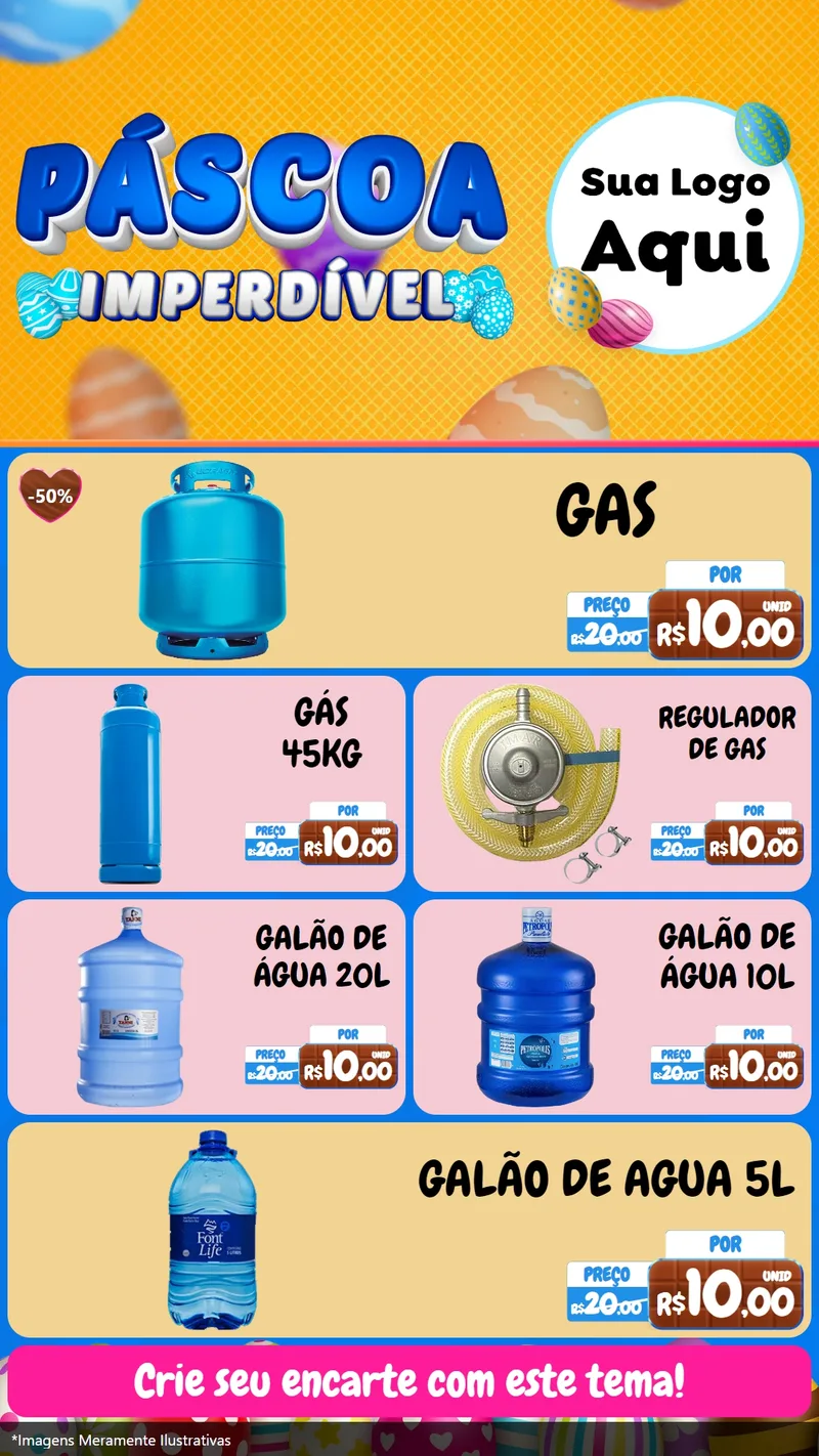 Modelo de TV para TV Vertical com o tema Páscoa Imperdível para Água e gás