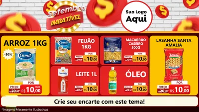 Modelo de TV para TV Horizontal com o tema Setembro Imbatível para Supermercado